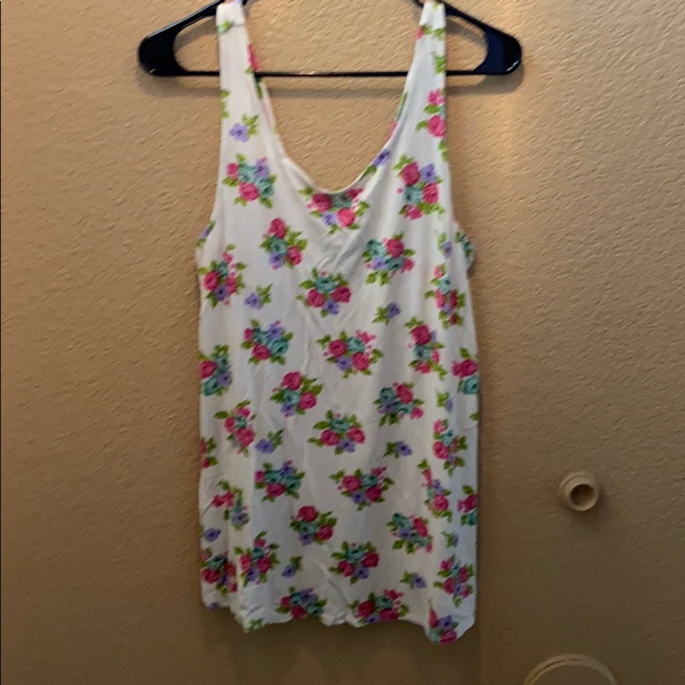 Floral white tank top